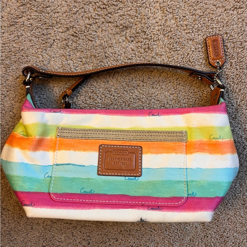 Coach Rainbow Striped Shoulder Bag